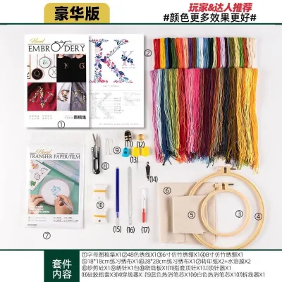 Alphabet Embroidery Starter Kit with Tools- Full Set - DIY tools - Embroidery - Set Sulaman Tangan - 创意字母刺绣套组- 初学者刺绣套组