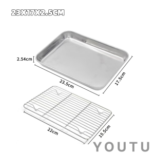 Baking Tray Stainless Steel Tray Move Cooling Rack set Kitchen Accessories Oven tray Food Tray Microwave Plate