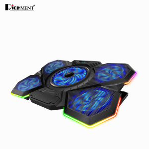 RICHMENT Upgraded Laptop Cooling Pad with Thermoelectric Cooler and 4 Fans Powerful Laptop Cooler Independent Control Multi-Gear Adjustment RGB 14-21 Inch Laptop Stand (Laptop Cooling Pad)