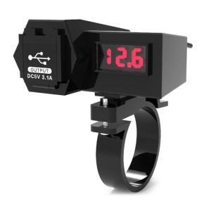 Handlebar Mounted Power Outlet Motorcycle Phone Charging Socket Double USB Charging Outlet with Switch Charging Socket