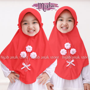 Hijab Anak TK Misha Flower / Hijab Anak TK Kekinian / Hijab Anak TK Ped Tali Karet / Jilbab Anak Karakter Flower / Jilbab Anak Perempuan / Jilbab Anak Jersey / Kerudung Anak TK / Bergo Anak Jersey / Bergo Anak TK/ Khimar Anak