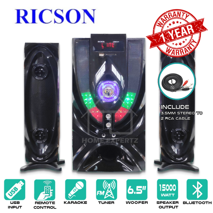 RICSON MULTIMEDIA SPEAKER SYSTEM WITH USB SD CARD INPUT/ FM RADIO  BLUETOOTH MIC INPUT REMOTE CONTROL (USB2219)