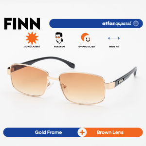 Atlas Apparel FINN UV400 Sunglasses for Men (Size 56) -for Round Faces Rectangular Frame Sunglasses