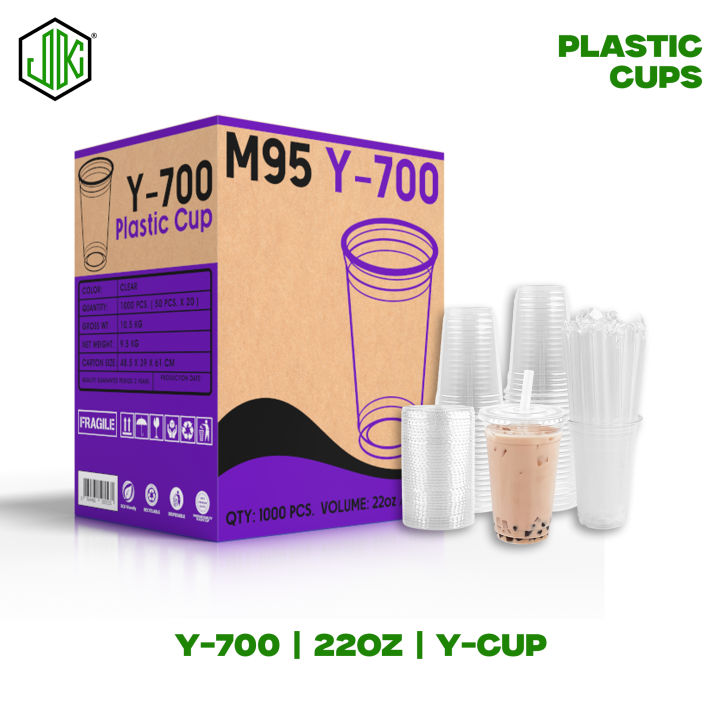 JKM 1 Box Disposable Cup 12oz 16oz 22oz U-CUP Y-CUP PP Plastic Clear 95mm  Milktea Iced Coffee Cups 1000/2000pcs | Lazada PH