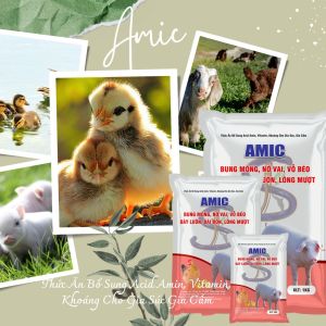 Thức Ăn chăn nuôi Bổ Sung Acid Amin Vitamin Khoáng Cho Gia Súc Gia Cầm AMIC - gói 1kg