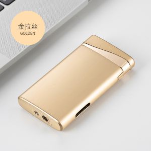 Creative Elegant Soft Yellow and Flat Jet Blue Flame Butane Gas Refillable Lighter