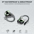Wireless Earbuds Sports, Bluetooth Headphones 5.3, 50H Playback Over-Ear buds with 4 ENC Noise Cancelling Mic, Deep Bass Earphones with Earhooks, IP7 Waterproof Fitness Headset for Running Workout Gym. 