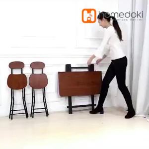 Homedoki Meja Lipat Ukuran 80x80x75: Meja Makan & Laptop Portable