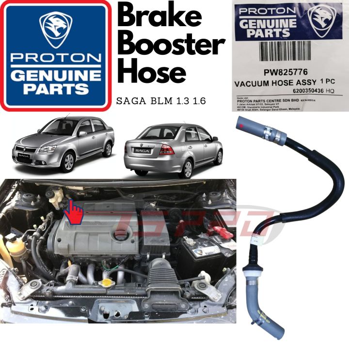 Proton Saga Blm 13 16 Genuine Brake Booster Hose With Valve Vacuum Brek Hos Pw825776 Lazada 