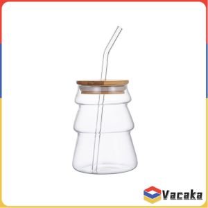 Vacaka Creative Tree Shaped Coffee and Tea Glass Cups Heat Resistant Christmas Gift Mug