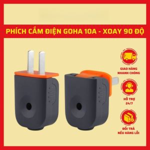 P PMC Phích cắm điện Goha chân dẹt xoay gập 90 độ 10A chịu tải cao 2500W