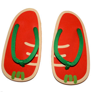 Free Shipping Summer Fruit Cartoon Cute Home Pattern Flat Sandals Flip-Flops WomenS Beach Shoes