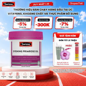 Swisse Ultiboost Evening Primrose Oil - Tinh Dầu Hoa Anh Thảo Hỗ Trợ Da Khỏe Cấp Đủ Ẩm Giảm Khô Da Tăng Đàn Hồi Da - Lọ 200 Viên