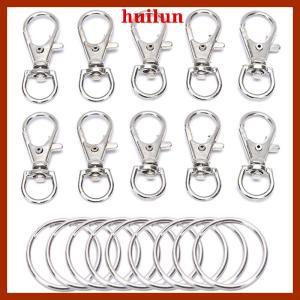 huilun 50Pcs Metal Swivel Lobster Clasps Clips Hook with Key Ring DIY Jewelry Craft