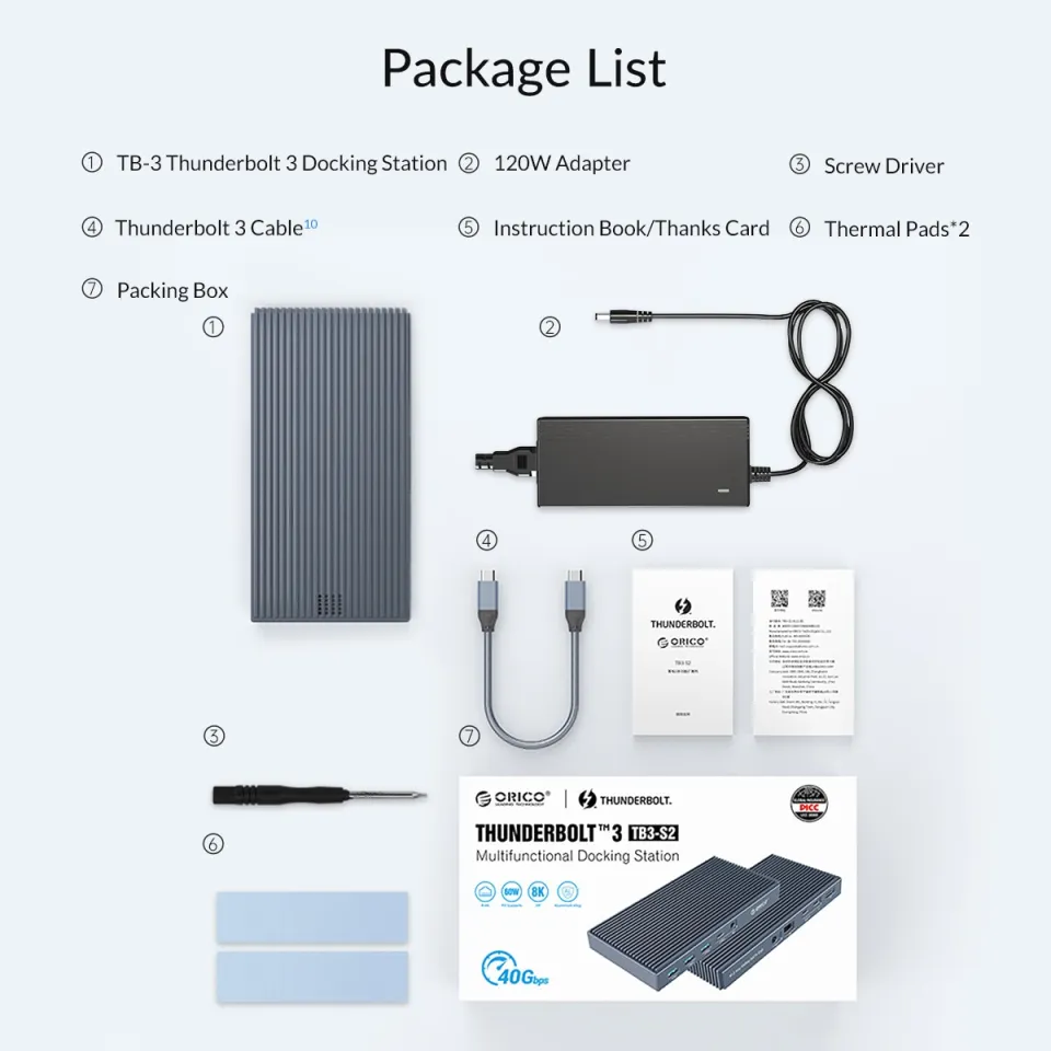 ORICO Thunderbolt 40Gbps Type USB C HUB with NVME NGFF SSD