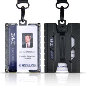 NEW US Mechanical Style Badge Wallet ID Credit Card Holder with Lanyard Retractable Reel Metal Clip for Office worker Name tag Chest Card Cases Holds 1-4 Cards