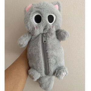Plush Pencil Case Large Capacity Plush Pencil Cartoon Doll Cat Multifunctional Stationery Organizer