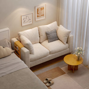 Apartment Small Sofa Living Room Double Seated Sofas Chairs Rented House Furniture Cozy Home Fabric Lying Bed
