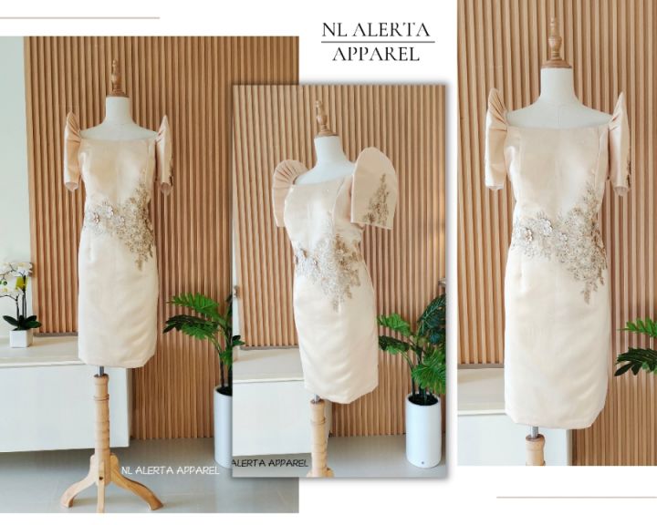 Beige filipiniana outlet dress