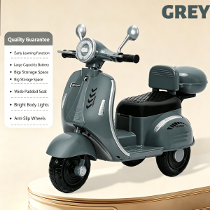 Kids Electric Motorcycle Rechargeable 3 Wheel Parent-Child Dual Seat Ride On Toy with LED Lights Music Early Education Anti-Tip Design Storage Basket 6V4.5 Battery for Boys Girls Toddlers Children Age 2-6 Years Old Best Birthday Gift