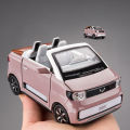 1:24 WuLing MINI EV Convertible Alloy Model Car Toy Diecasts Metal Casting Sound and Light Car Toys For Children Vehicle. 