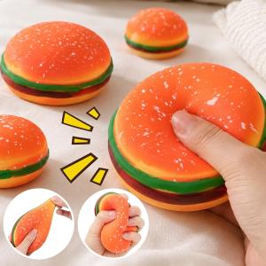 8CM Slow‑Rebound Hamburger Squeeze Toy Reusable Stress Relief Toy for Party Gifts