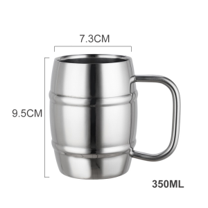 【SG】350/550ml Double Stainless Steel Beer Cup Outdoor Camping Western Coffee Cup With Handle Insulated Portable Water Cup