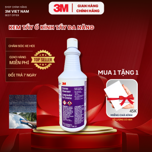 [ Tặng kèm miếng chà chống xước]  Kem Tẩy Ố cặn Canxi Mốc Kính Xe Hơi 3M- Tẩy sạch  inox thép các vật dụng nhà tắm Creme Cleanser Limpiador EnCrema  946ml