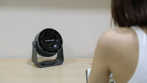 Quiet USB Charging Table Fan 360 Degree Air Circulation and LED Temperature Display Desktop Fan Cooling Device