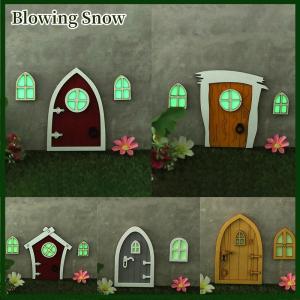 Blowing 1 Bộ mô hình cửa sổ cửa nhà búp bê cổ tích huỳnh quang thu nhỏ đồ chơi trang trí nhà cửa