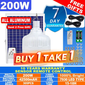 【Buy 1 Take Gift】solar light solar bulb lights outdoor waterproof IP67 solar lamps solar indoor house lights 1200w automatic night lights with solar pannel solar led light with remote camping lighting street lights 30 year warranty