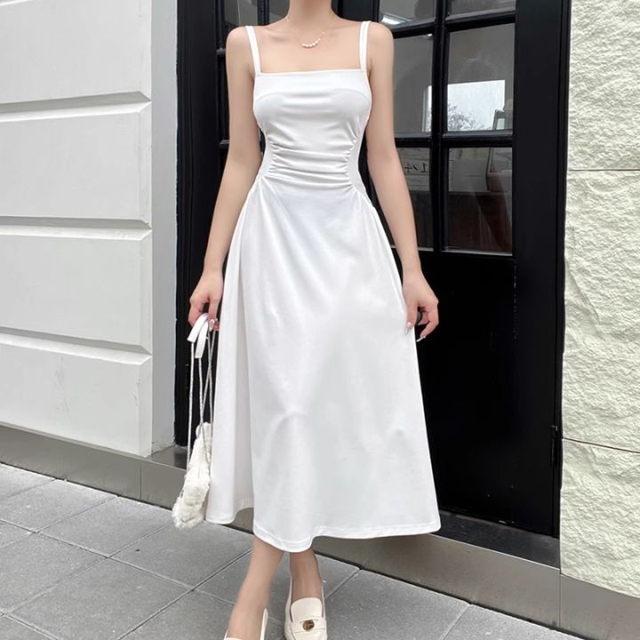 midi dress press body kekinian dress putih panjang tanpa lengan baju dress  pesta wanita terbaru 2025 dress wanita elegan mewah casual korean style  dress pantai sexy | Lazada Indonesia