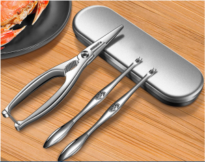 Kẹp nĩa ăn cua inox 304 toàn bộ bền siêu cứng cáp đa năng cao cấp Đài Loan