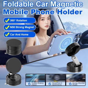 Car Magnetic Cell Phone Holder Folding Storage Strong Adsorption 360° Rotation