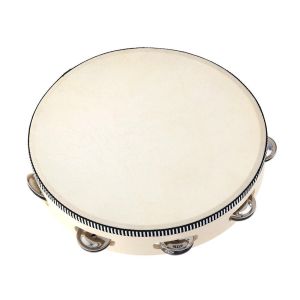 8 Inch Tambourine Percussion Drum for Kids & Children Hand Held Drum Bell Wood Percussion Gift Musical Educational Instrument