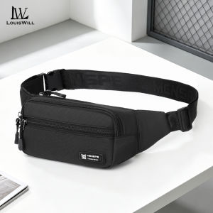 LouisWill Sports Waist Bag Fashion Men Bag Men Chest Bag Shoulder Bag Sports Bag Waterproof Oxford Running Bum Bag Portable Gym Bag for Running Cycling Hiking Walking