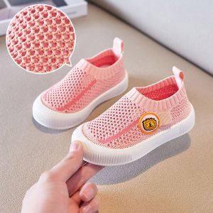 Simba Star Summer Childrens Tennis Shoes Casual Hollow Breathable Boys Flying Woven Shoes Girls Soft Bottom Slip-on Sneakers ㏇L0514