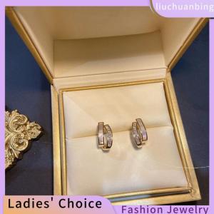 [COD] liuchuanbing Jewellery 1 Cặp Ánh Sáng Sang Trọng Zircon Bông Tai Hàn Quốc Phong Cách Thời Trang Hai Lớp Bông Tai Cho Phụ Nữ Đơn Giản Tính Khí Tai Đồ Trang Sức