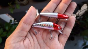 Umpan Minnow Lure Sinking 6gr Swimbait Silver Red
