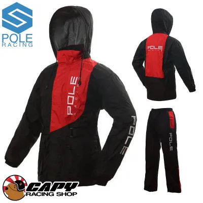 ชุดกันฝน เสื้อกันฝน ชุดกันฝนมอเตอร์ไซค์ ชุดกันฝนแบบหนา เสื้อกันฝนมอเตอรไซค์ POLE RACING POLE AR801 ทุกขนาด เสื้อและกางเกง ส่งไว สีเขียว สีแดง