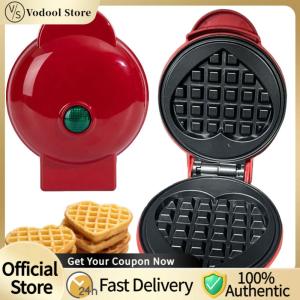 【24Hours Shipped】Mini Waffle Maker Nonstick Nonstick Surface Sandwich Cake Baking Tray Compact Quick Heat-Up Household Breakfast Electric Baking Pan for Kitchen Appliance Breakfast