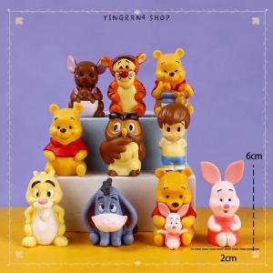ซื้อ 1 ชิ้นลด 10 บาท 10pcs Disney Anime FIGURE Winnie The Pooh tigger ลูกหมูตกแต่งเค้กวันเกิด
