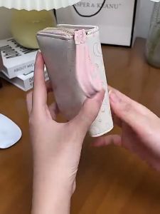 Cat Zipper Zero Wallet Lightweight Fabric Folding Wallet Multi-Function Card Slot Cash Organizer Portable Wallet搭扣钱包