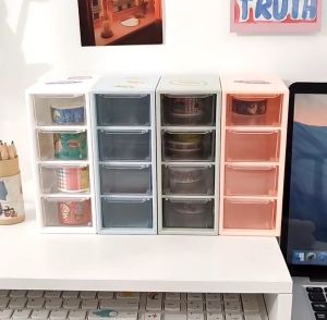 [FREESHIP] Tủ Mini Ngăn Kéo Trong Suốt Để Bàn Đựng Trang Sức Mỹ Phẩm