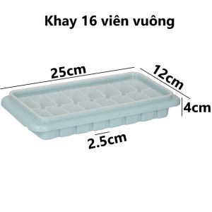 [Có Nắp]  Khay Làm Đá Viên Có Nắp Nhựa Cao Cấp Tiện Dụng Không Mùi