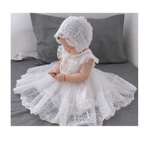 Baby Girl Dress Flower Christening Gown 1st Years Birthday Vestido Lace Trailing Little Baby Tutu Dress 0-24 months