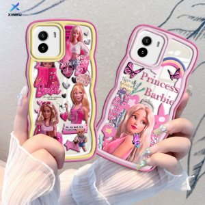 (Lokal Ready) Xinyu Casing hp Vivo Y16 Y17s Y36 Y27 Y15s Y15A Y12S Y12A Y02 Y01 Y02S Y22 Y22s Y35 Y21T Y21A Y21S Y33S Y12 Y12i Vivo V25e V27e Y15 Y17 Y11 Y20S Y91C Y19 Y30 Y50 Y53s S1 Pro Penutup Casing Ponsel TPU Tepi Gelombang Barbie mencolok