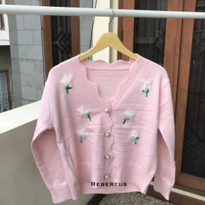 Outer Cardigan Rajut Lengan Panjang Wanita Rebertus Levina