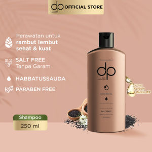 DP Daily Perfection Shampoo Habbatussauda Nourishing Formula 250 ml - Salt Free Shampo Bebas Garam Sampo Keratin Biotin Sampoo Rambut Lebih Sehat Anti Rontok Ketombe Halal Hijab