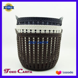 BISA COD - 1 LUSIN KERANJANG BULAT TOPAS / SOVENIR / MURAH 12 PCS